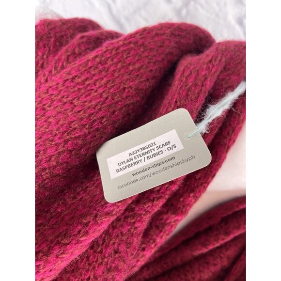 WOODEN SHIPS Women's Wine Mohair/Wool/Acrylic Infiniti Scarf - Picture 3 of 4